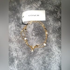 BNWT Coach Pearl Charm Double Bracelet $145